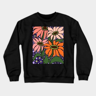 Cute boho orange wildflowers summer time design Crewneck Sweatshirt